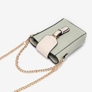Buckle flap chain strap PU leather crossbody bag