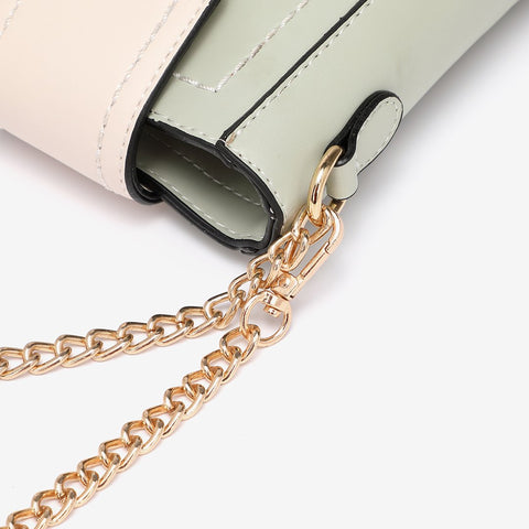 Buckle flap chain strap PU leather crossbody bag