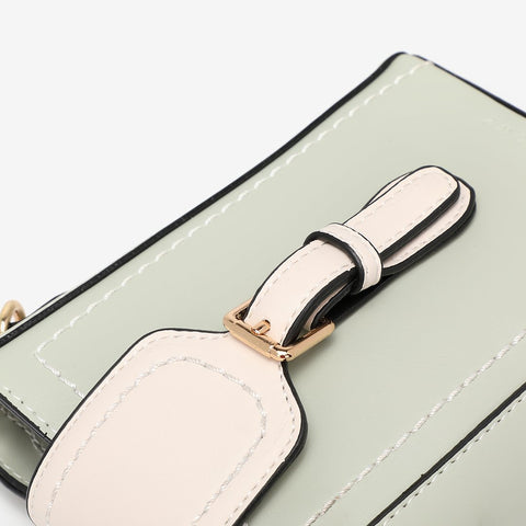 Buckle flap chain strap PU leather crossbody bag