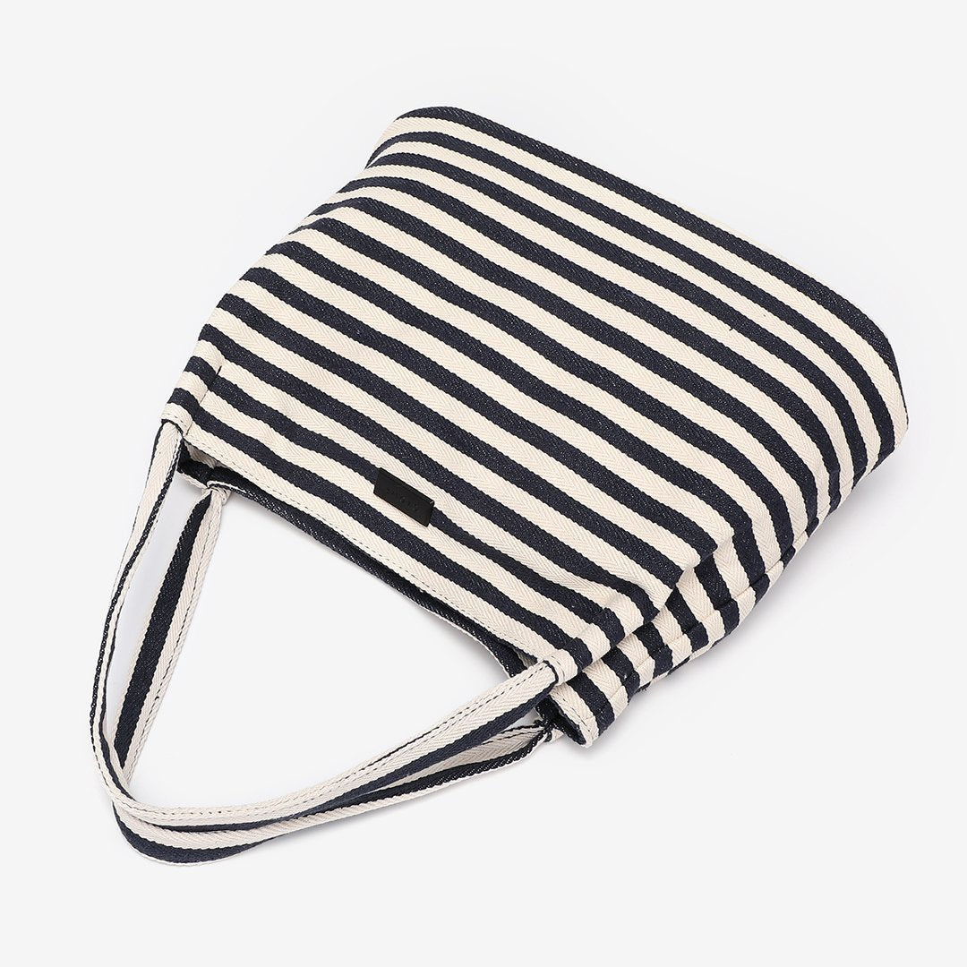 Striped canvas tote