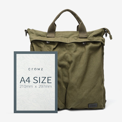Unisex 3-way carry canvas bag