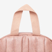 Buckled pocket marble-effect PU leather backpack