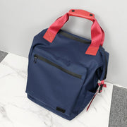 Colourblock top handle unisex nylon backpack