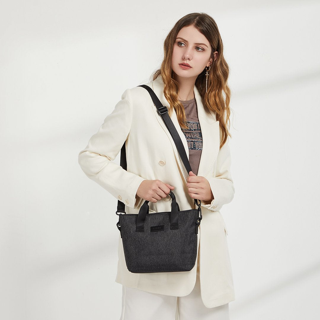 Top-handle nylon crossbody bag