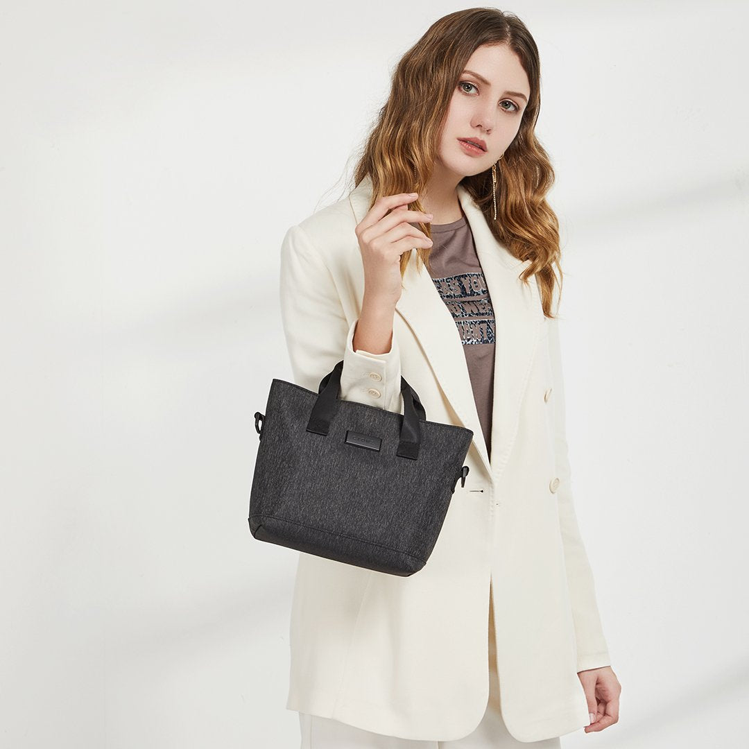 Top-handle nylon crossbody bag