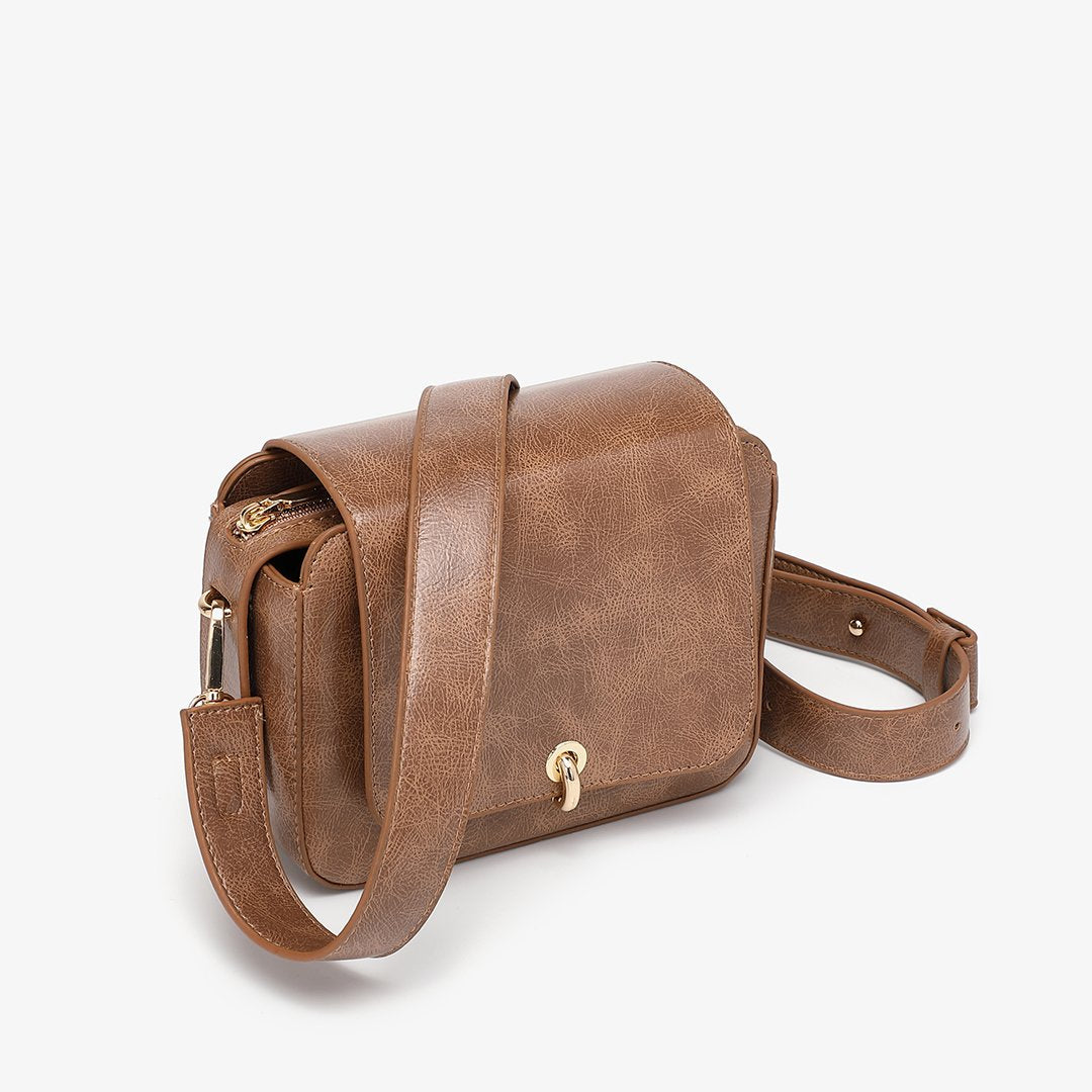 Loop turn lock boxy crossbody bag