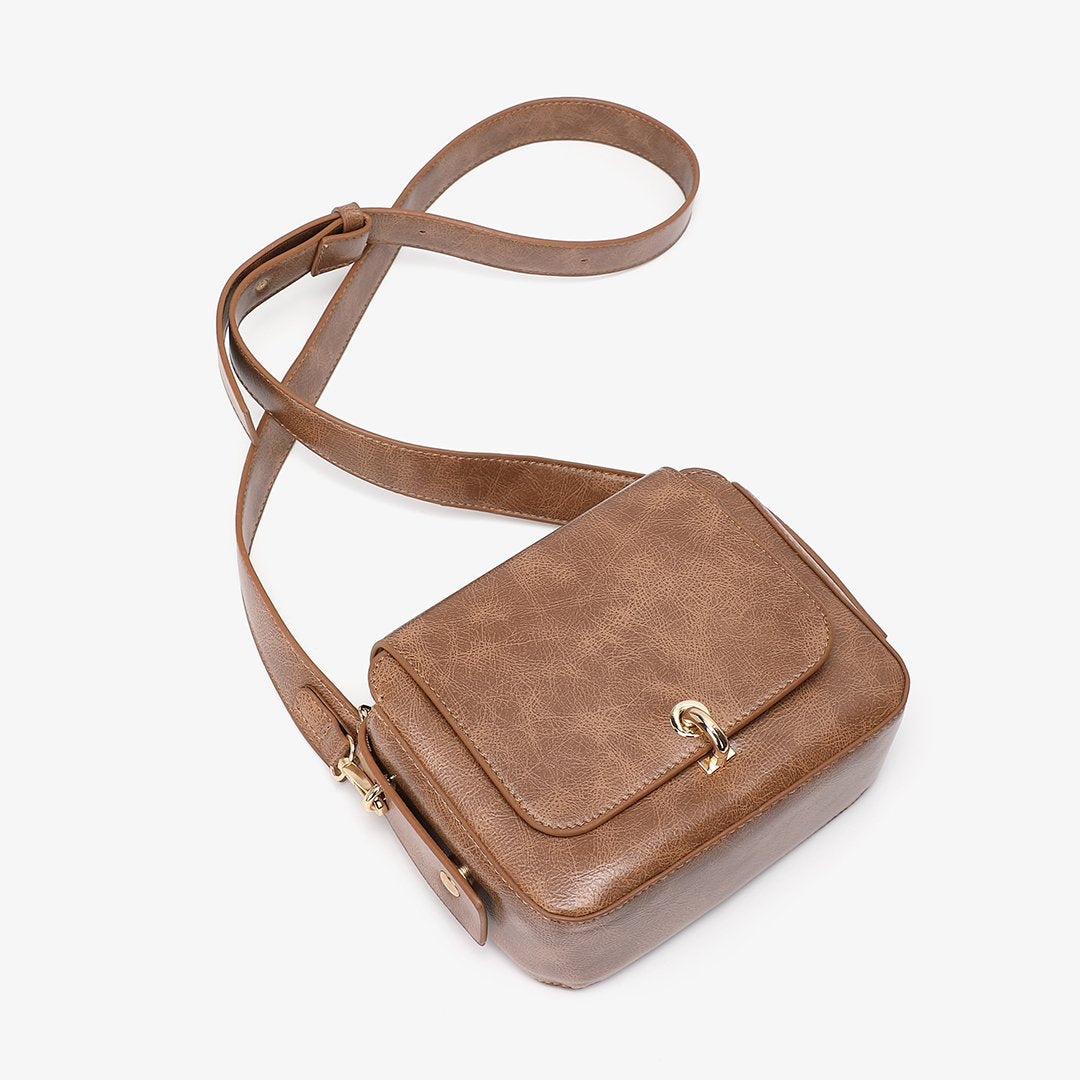Loop turn lock boxy crossbody bag