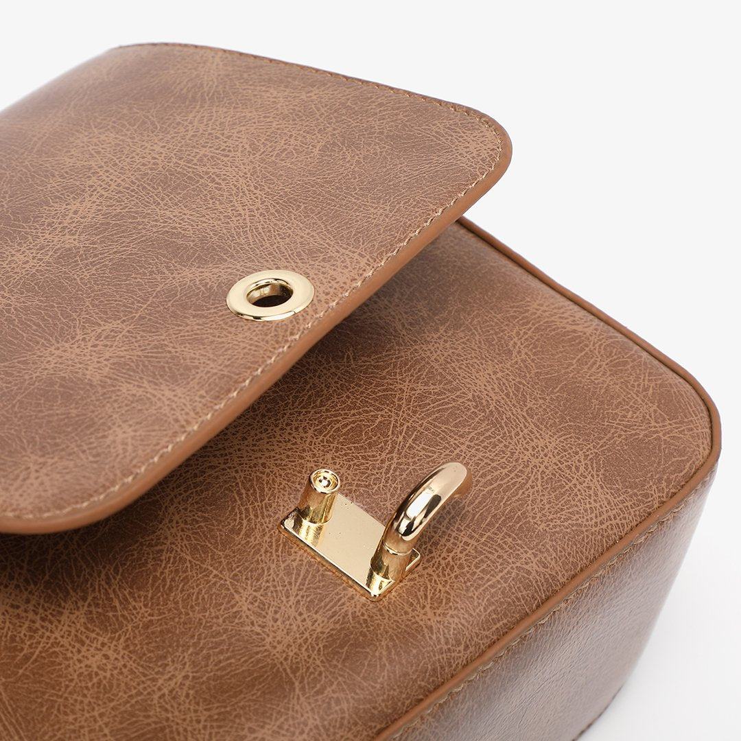Loop turn lock boxy crossbody bag