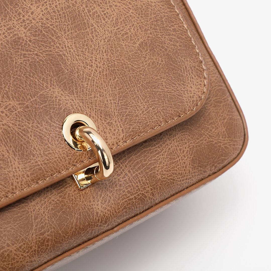 Loop turn lock boxy crossbody bag