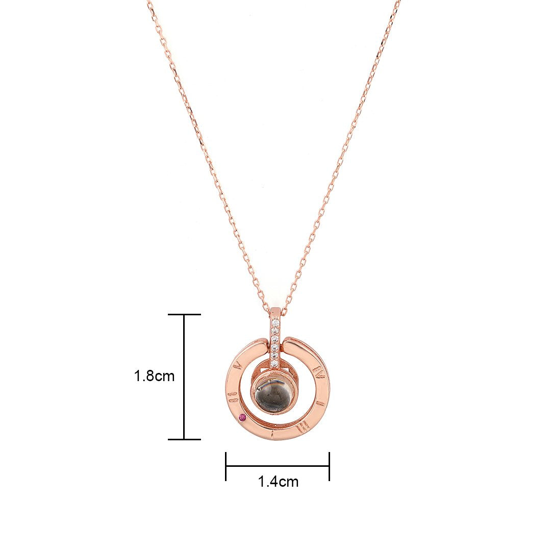 Strass centred ring pendant necklace