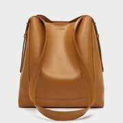 Minimalistic smooth PU leather bucket bag (2-in-1 set)