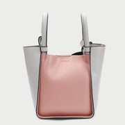Hybrid handle colourblock PU leather bucket bag