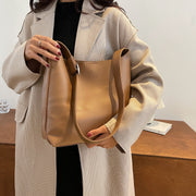 Minimalistic style adjustable shoulder strap PU leather bucket bag