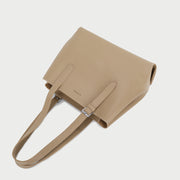 Minimalistic buckle detail strap PU leather tote bag