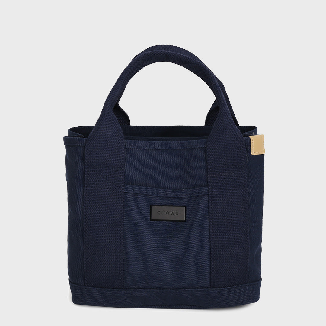 Structural interior multiple compartment canvas handbag