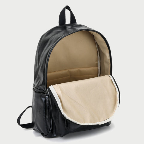 Smart casual marble-effect PU leather backpack