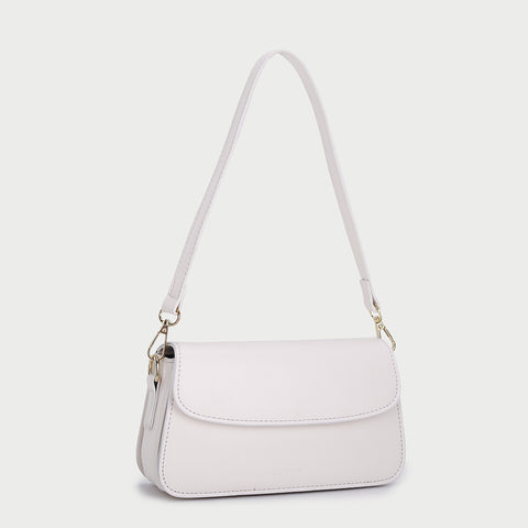 Minimalistic flap-style PU leather shoulder bag (With an extra strap)