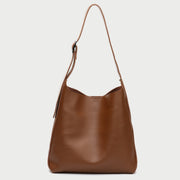 Minimalistic style adjustable shoulder strap PU leather bucket bag