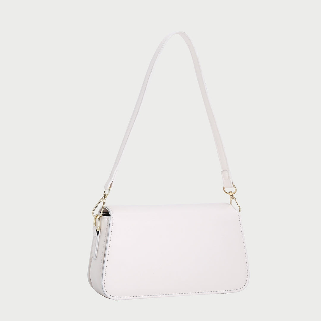 Minimalistic flap-style PU leather shoulder bag (With an extra strap)