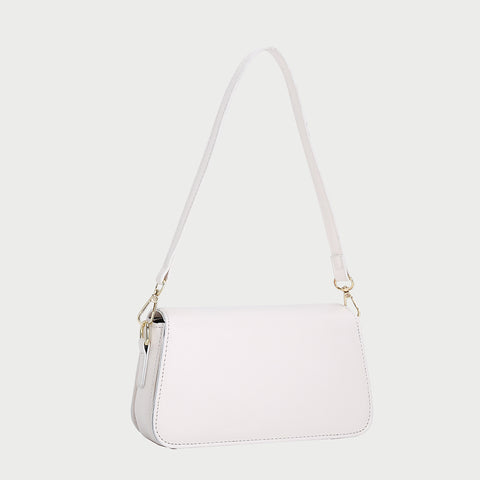 Minimalistic flap-style PU leather shoulder bag (With an extra strap)