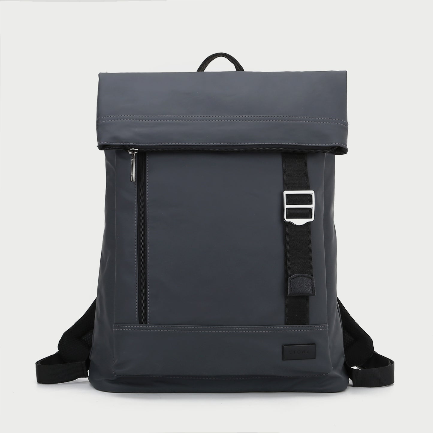Zip buckle strap flap top unisex nylon backpack