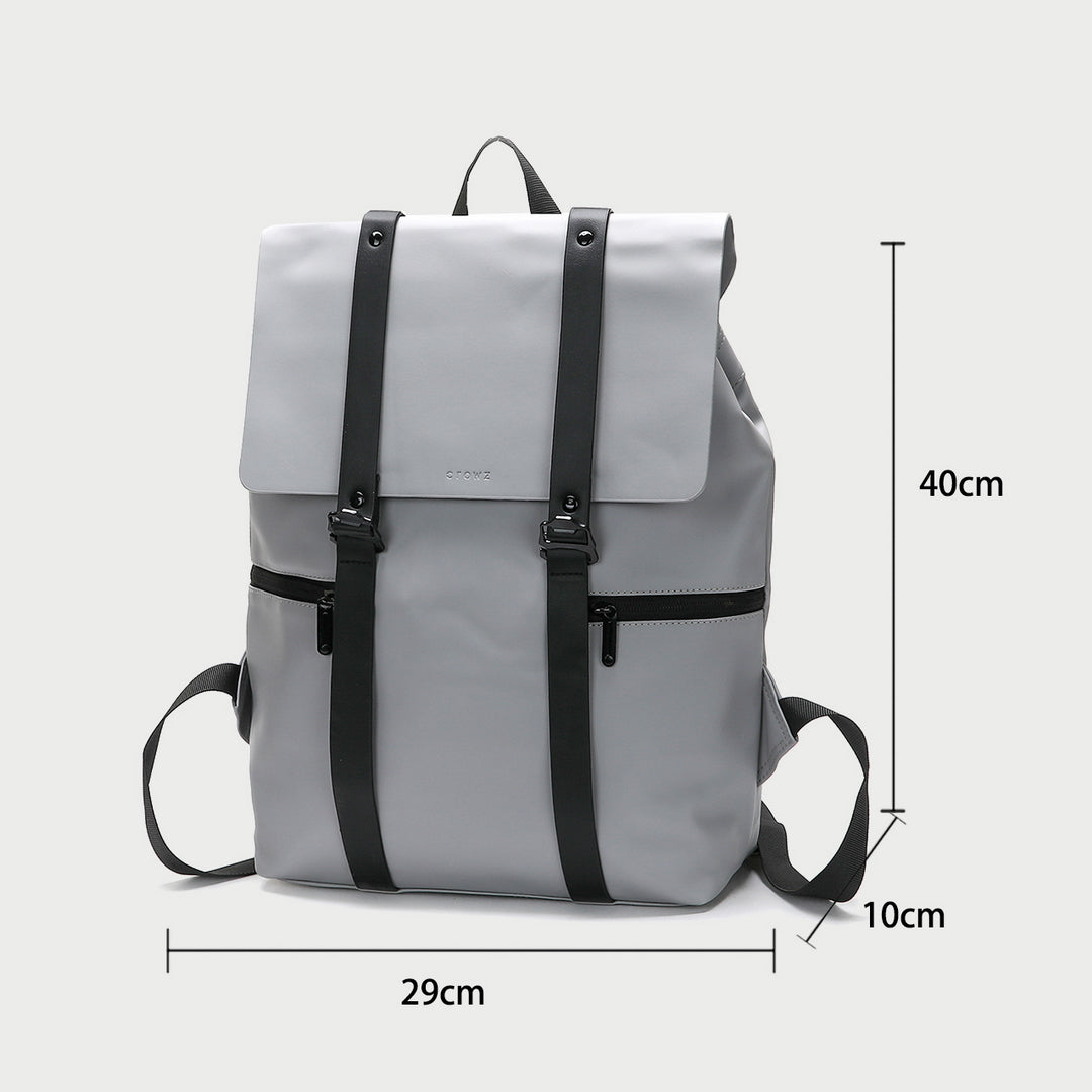 bucket strap and zip detail unisex PU leather backpack