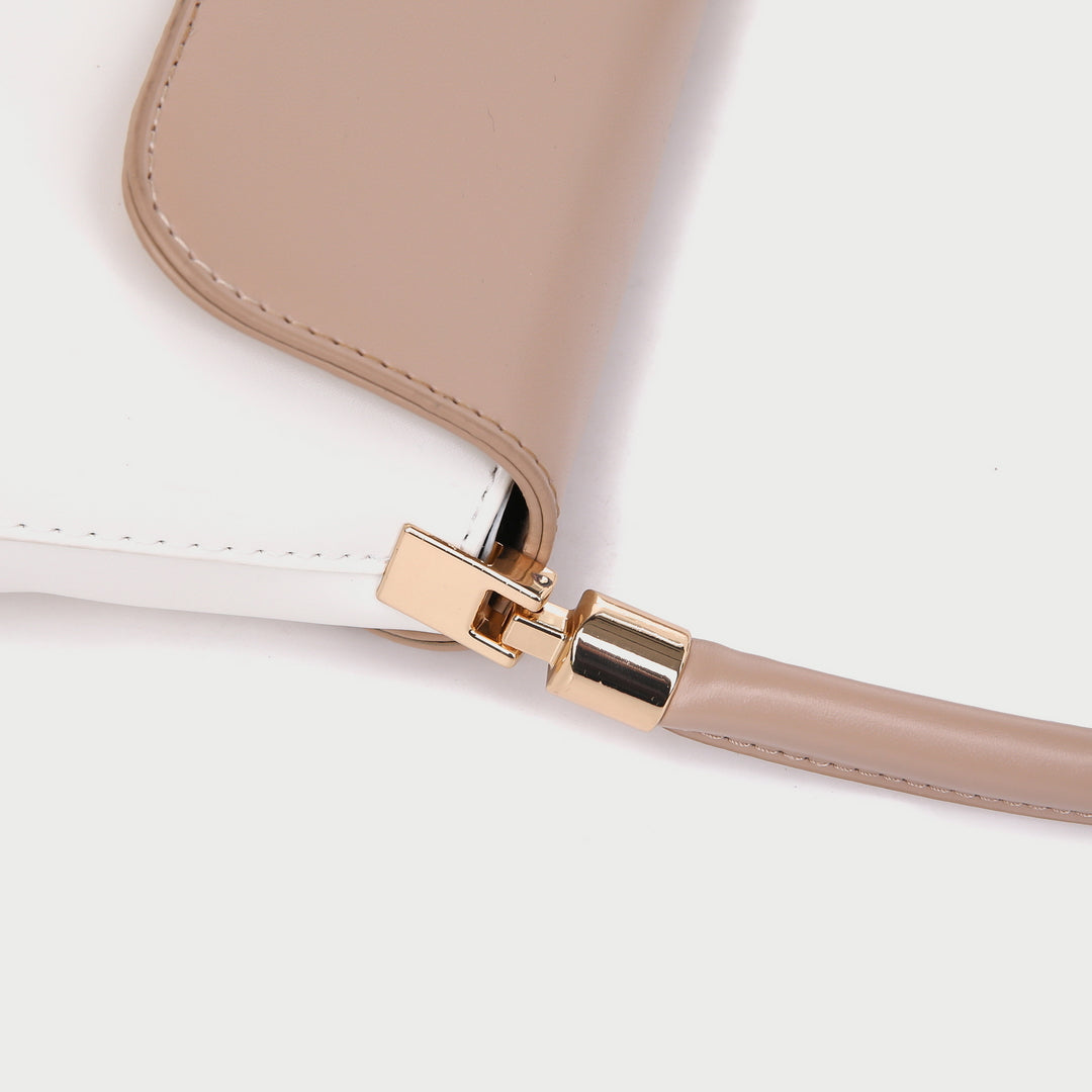 Modern colourblock flap PU leather shoulder bag