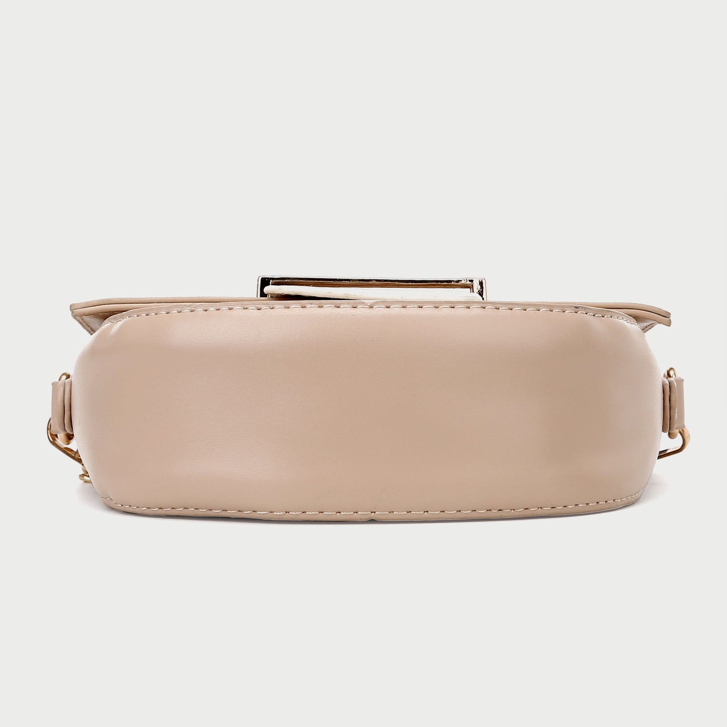 Metal bar colourblock flap PU leather crossbody bag