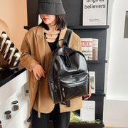 Smart casual marble-effect PU leather backpack