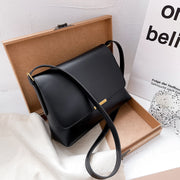 Metal hardware flap style PU leather crossbody bag