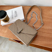 Envelope style layer flap quilted PU leather crossbody bag