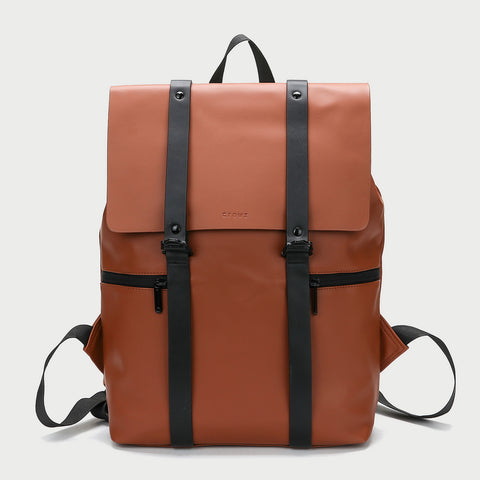 bucket strap and zip detail unisex PU leather backpack