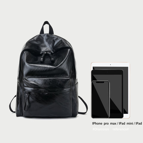 Smart casual marble-effect PU leather backpack