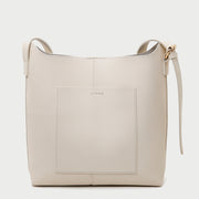 Minimalistic front pocket streamlined 2-in-1 PU leather bucket bag