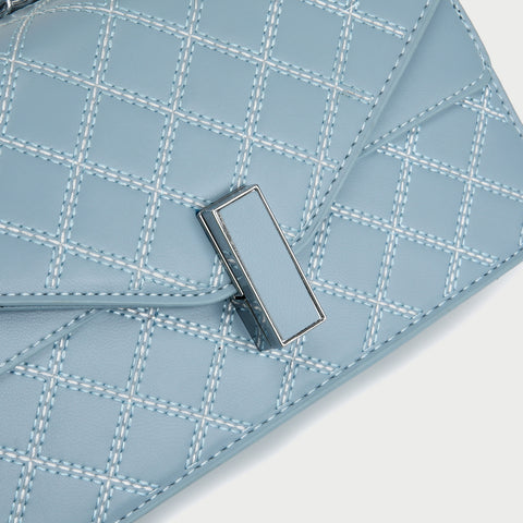 Envelope style layer flap quilted PU leather crossbody bag
