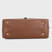 Metal stud strap flap PU leather crossbody bag
