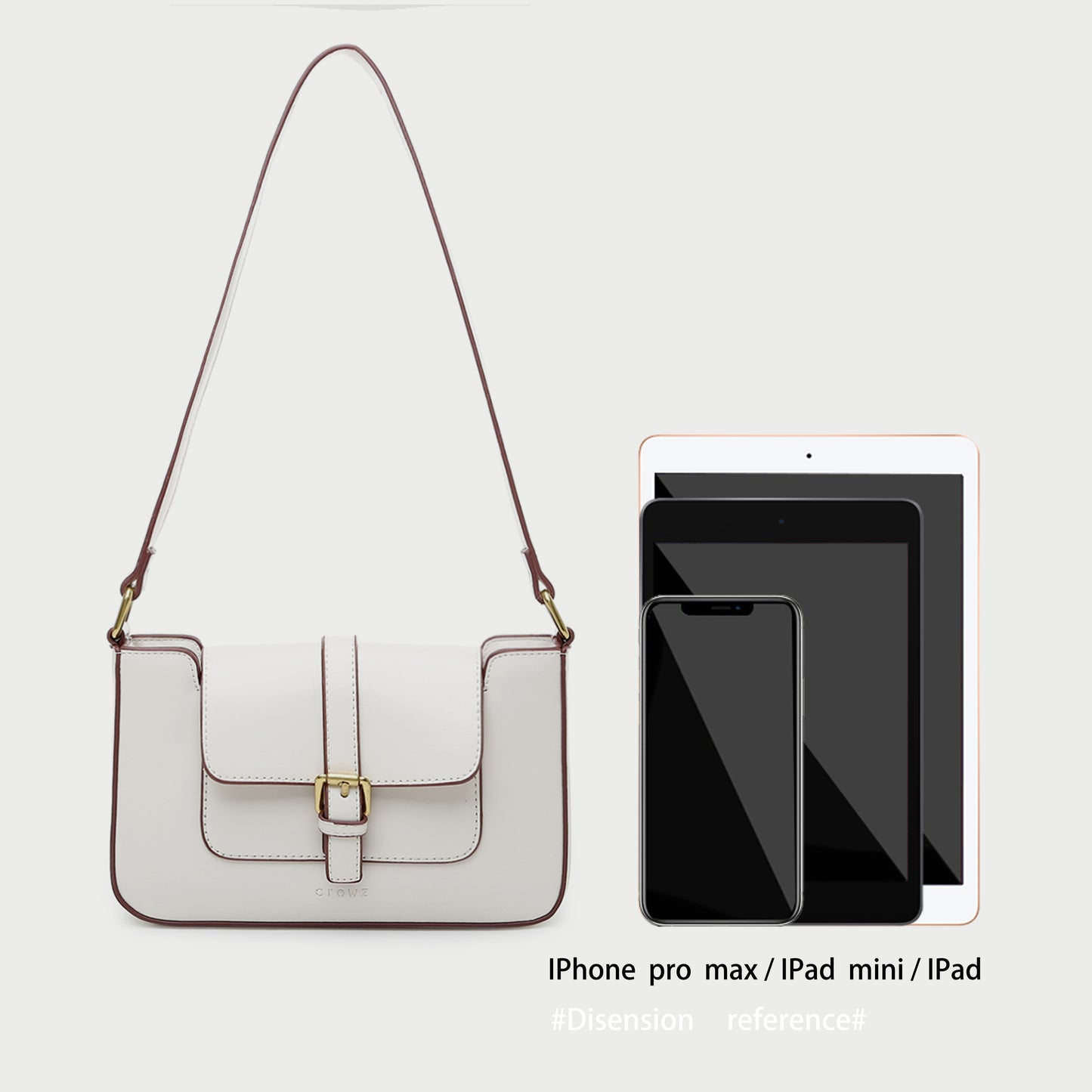 Buckle strap flap slim PU leather shoulder bag