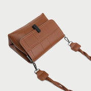 Twist handle croc-effect PU leather shoulder bag