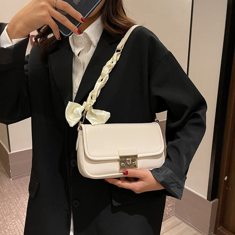 Elegant braided strap PU leather crossbody bag