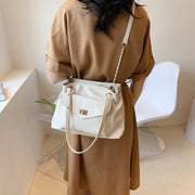 Envelope style front pocket PU leather shoulder bag