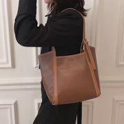 Sculptural PU leather shoulder bag (2-in-1 set)