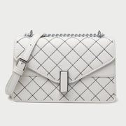 Envelope style layer flap quilted PU leather crossbody bag