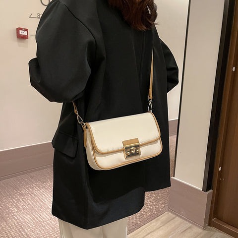 Elegant braided strap PU leather crossbody bag