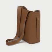 Topstitching PU leather 2-in-1 bucket bag