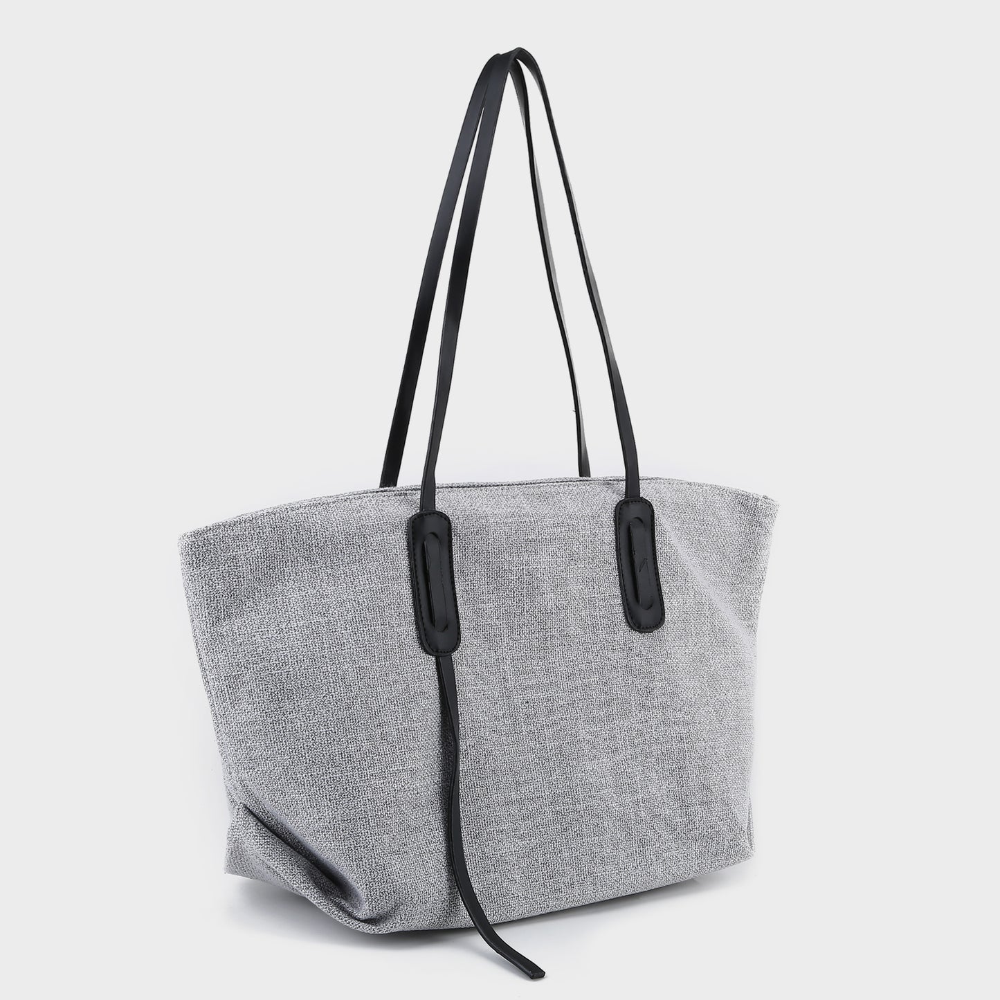 PU leather handle classic canvas tote