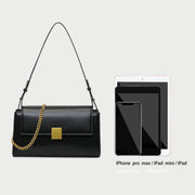 Square metal detail flap style chain strap PU Leather bag