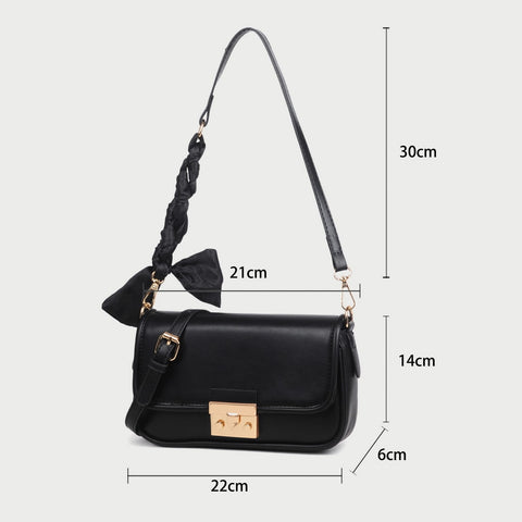 Elegant braided strap PU leather crossbody bag