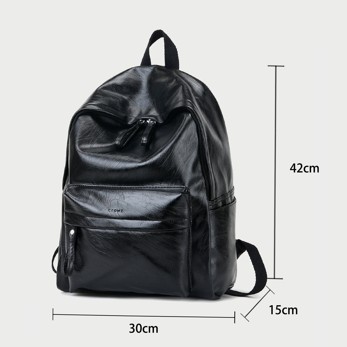 Smart casual marble-effect PU leather backpack