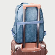 Smart casual marble-effect PU leather backpack