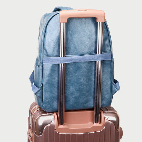 Smart casual marble-effect PU leather backpack